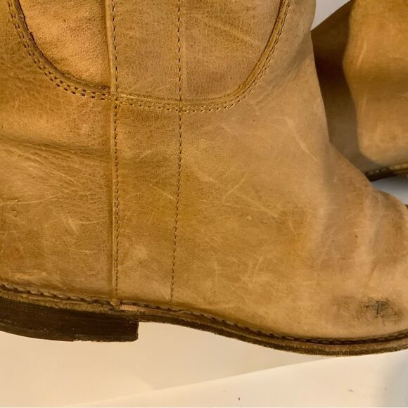 Frye Riding Boots Leather distressed Knee High Round Toe Brown US 6 - Picture 6 of 16